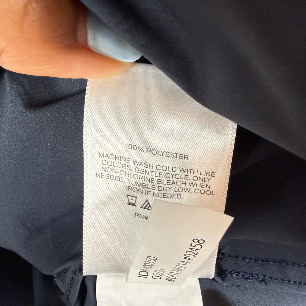 Express Mens Navy Blue Full Zip Windbreaker Jacket L Chest Pockets - Picture 3 of 8